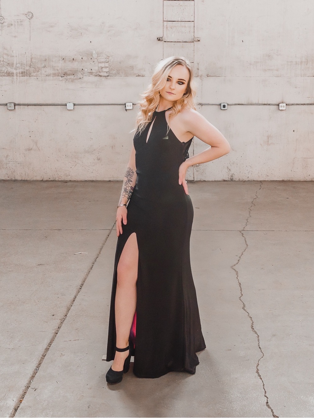 Black and Hot Pink Party Dress